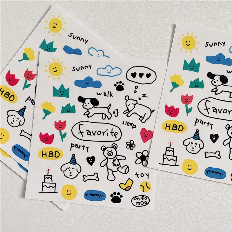 

Cartoon Bear Stickers Sticker Series Student Notebook Phone Shell Hand Account Kawaii Decorative Label Stickers Stationery