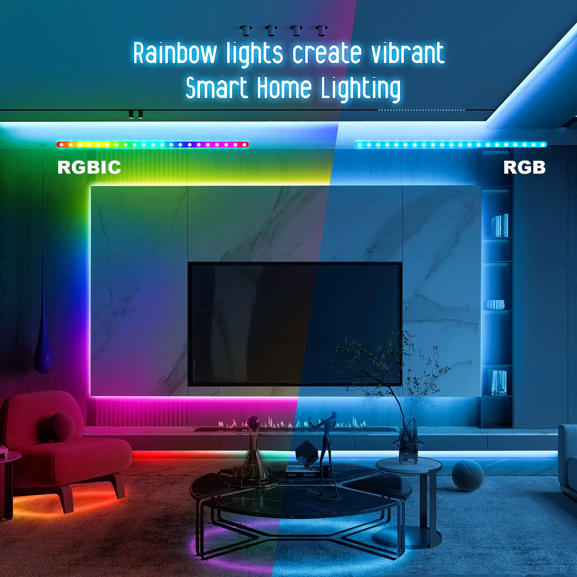 Derfor bevægelse Opdagelse Home Smart Wifi RGB Led Strip Lights DC12V Addressable Pixel Led Ambiance  Tape Work for Alexa & Google Assistant App Control