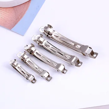 

10pcs/lot 4/5/6/7/8cm Rhodium Spring Hair Clips Automatic Clip Blank Width Setting For DIY Jewelry Making Base Accessories