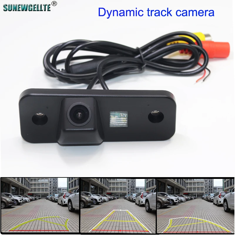 

4089T HD Dynamic Trajectory Parking Line Car Reverse Rear View backup Camera For HYUNDAI Azera Santa Fe IX45 Night Vision