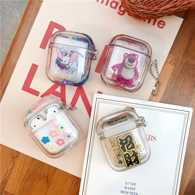 

New Liquid Quicksand Earphone Case for Apple Airpods 2 1 Air Pods Glitter Headphone Headset Cover Dumbo AirPod Protector Shell