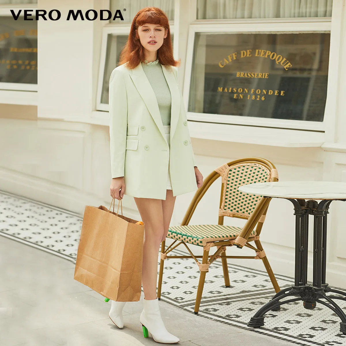 Vero Moda стиль Ins женский Н-образный лацкан двубортный пиджак | 319308590