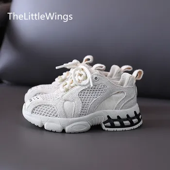 

Girls sports shoes 2020 summer new Korean children's breathable mesh hollow boys soft sole shoes 4-16 years old school sneakers