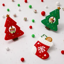 Anneau de dentition en Silicone pour arbre de noël, cadeau de noël sans BPA, anneau de dentition pour bébé, Animal DIY, chaîne de sucette, accessoires de collier, jouets pour bébé 