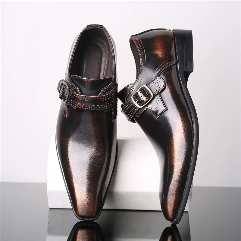 Silver Buckle Black And Silver Mens Dress Shoes Men's Buckle