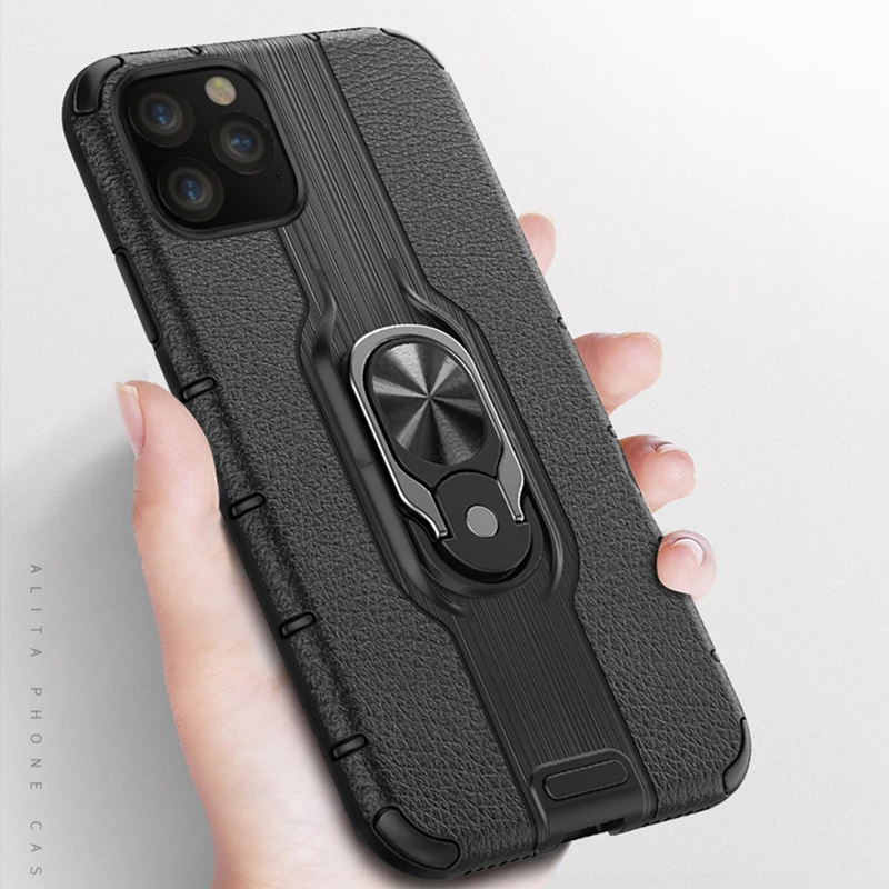 

For iPhone 11 Pro Max Case Alita Armor Cover Finger Ring Holder Phone Case For iPhone 11 Pro Cover Samsung Galaxy A30 A20 Bumper
