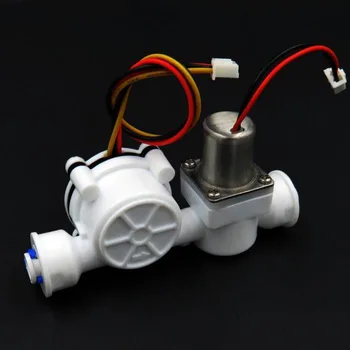 

0.5-8L/min Flow Sensor 1/4" 5V Water Flow Switch 1MPa with Solenoid Valve Automatic Water Heater