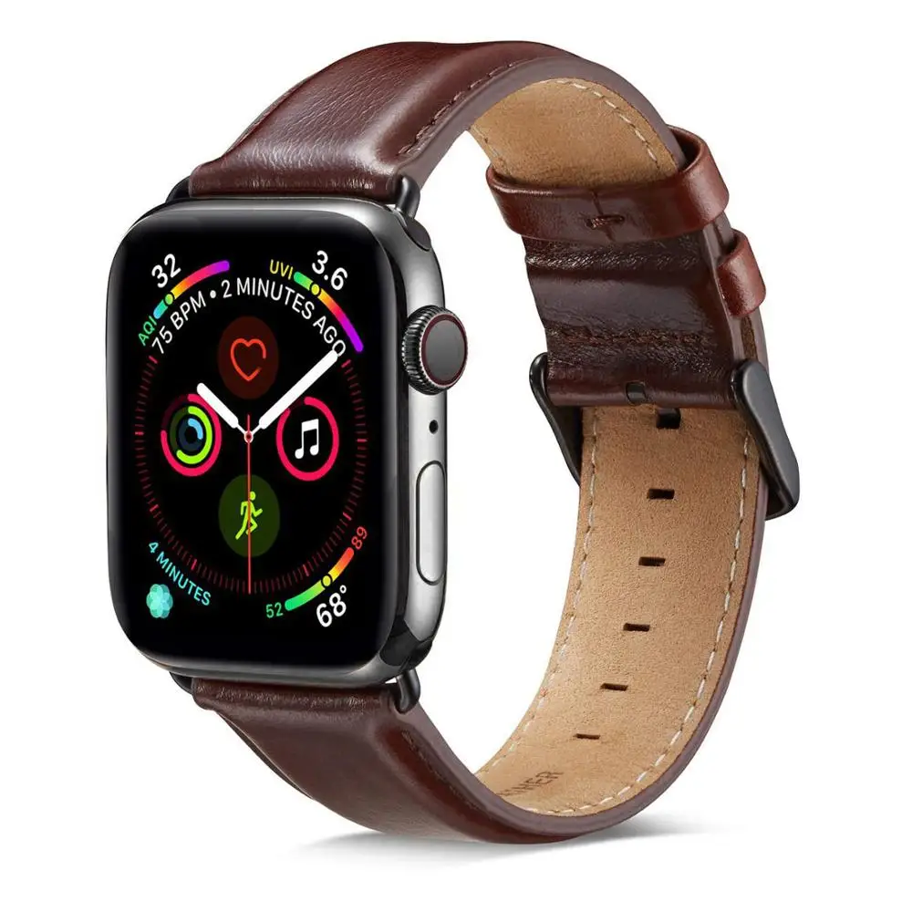 Ремешок из натуральной кожи для apple watch 42 мм 44 мм для apple watch 4/5 38 мм 40 мм сменный Браслет correa для iwatch 3/2/1