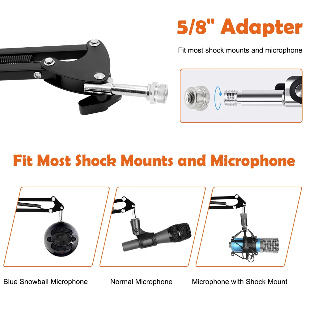 2020 New Arrival Microphone Arm Stand Holder Adjustable Suspension Scissor Boom Mic Clip Stand Shock Mount Kit for PC Recording - ANKUX Tech Co., Ltd