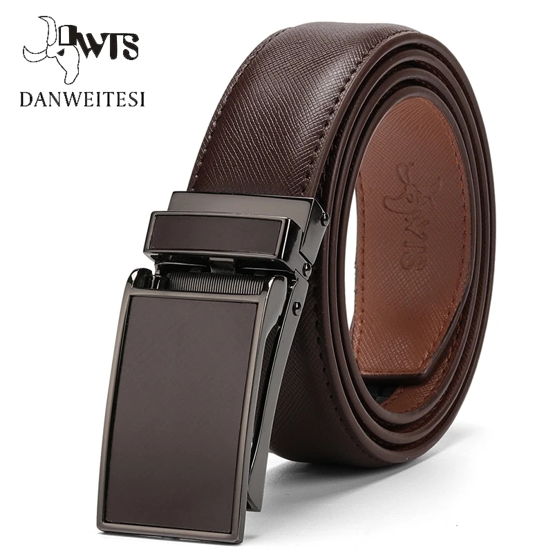 [DWTS]Belt Male Men's belt  Genuine Leather Strap luxury brand Automatic Buckle Belts For Men Belts Cummerbunds  cinturon hombre bullhide belts