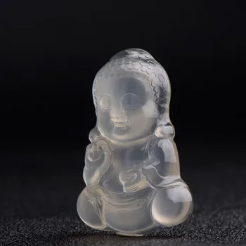 

5A-class high-permeable white ice fluorescent baby Buddha jade pendant