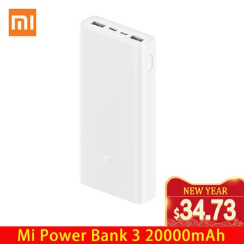 

Xiaomi power bank 20000 mah 3 plm18zm 18w usb c 2-way Quick charging portable mi powerbank 20000 battery externa power bank 3