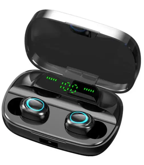 HETNGSYOU TWS Bluetooth наушники Bluetooth 5,0 наушники шумоподавления гарнитуры сенсорное управление СВЕТОДИОДНЫЙ беспроводной наушники - Цвет: charger LED A