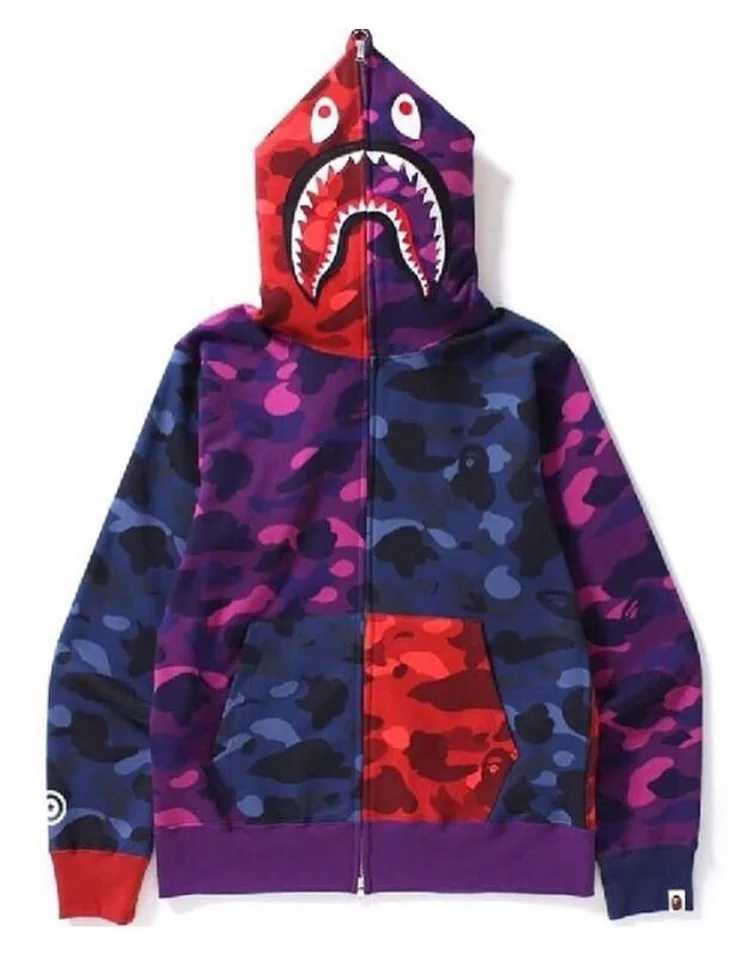 

18ss European And American Streets Street-Style E Shark Joint Beggar Version of Men And Women Couples Zip-up Jacket