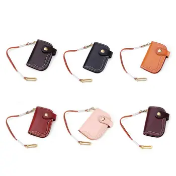 

Portable Leather Keybag Holder Car Key Purse Bag Card Case Keychain Pouches Wallet Organizer