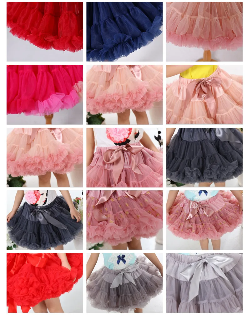 Детская юбка-пачка для девочек; юбка-американка для балерины; Многослойная пышная детская балетная юбка; Бальные вечерние мини-юбки принцессы из тюля для танцев для девочек