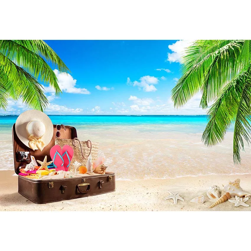 Tropical Beach and Sky Photography Backdrop