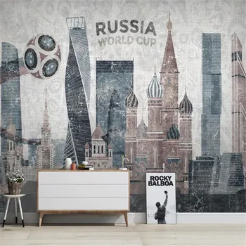 

milofi custom wallpaper mural 3D World Cup modern minimalist urban architecture TV background wallpaper mural
