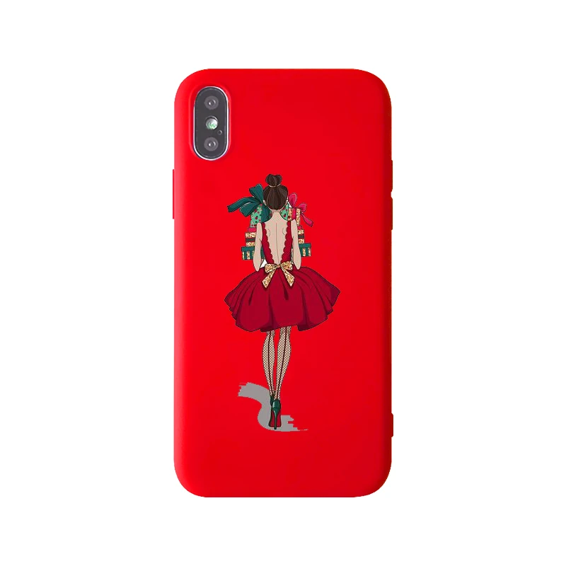 Рождественский матовый чехол для iPhone 11Pro XS Max 7 5 5S SE 6 7Plus XR 6PIUS мягкая термополиуретановая крышка-Чехол