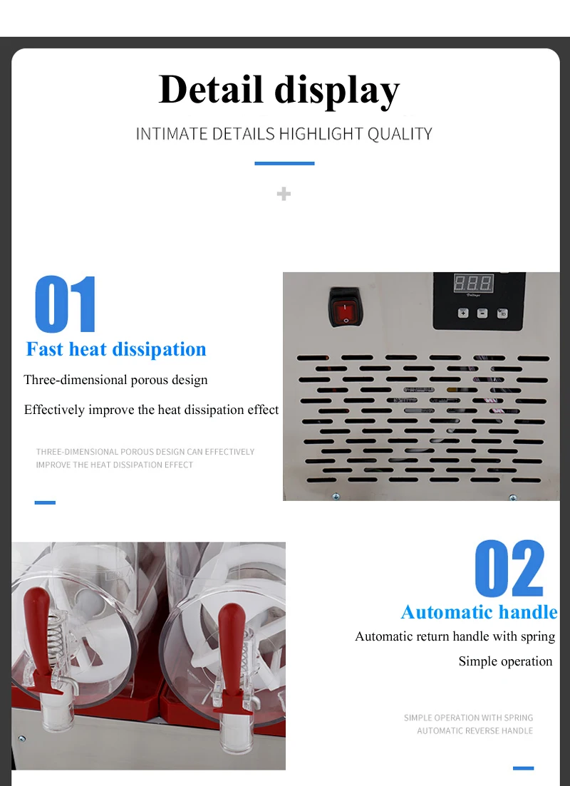 Frozen Drink Slush Machine 2 Cylinder Snow Melting Machine Ice-Cool Juice Dispense Commercial Smoothies Machine - Famidy.com