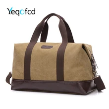 Yeqofcd для женщин и мужчин большая дорожная сумка для путешествий холщовые сумки для выходных Ночная переноска на плечо ручная сумка с регулируемым ремешком
