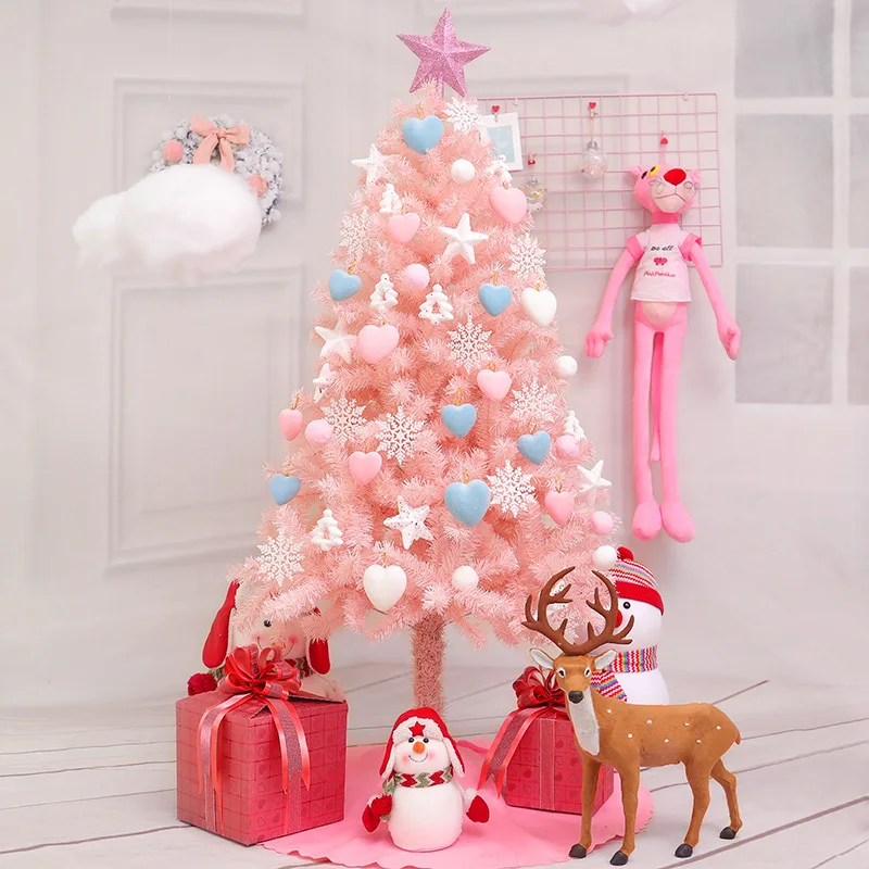 Симпатичный Декор для дома статуэтки рождественской елки Розовые рождественские украшения аксессуары вечерние реквизиты рынок выставочные реквизиты ремесла