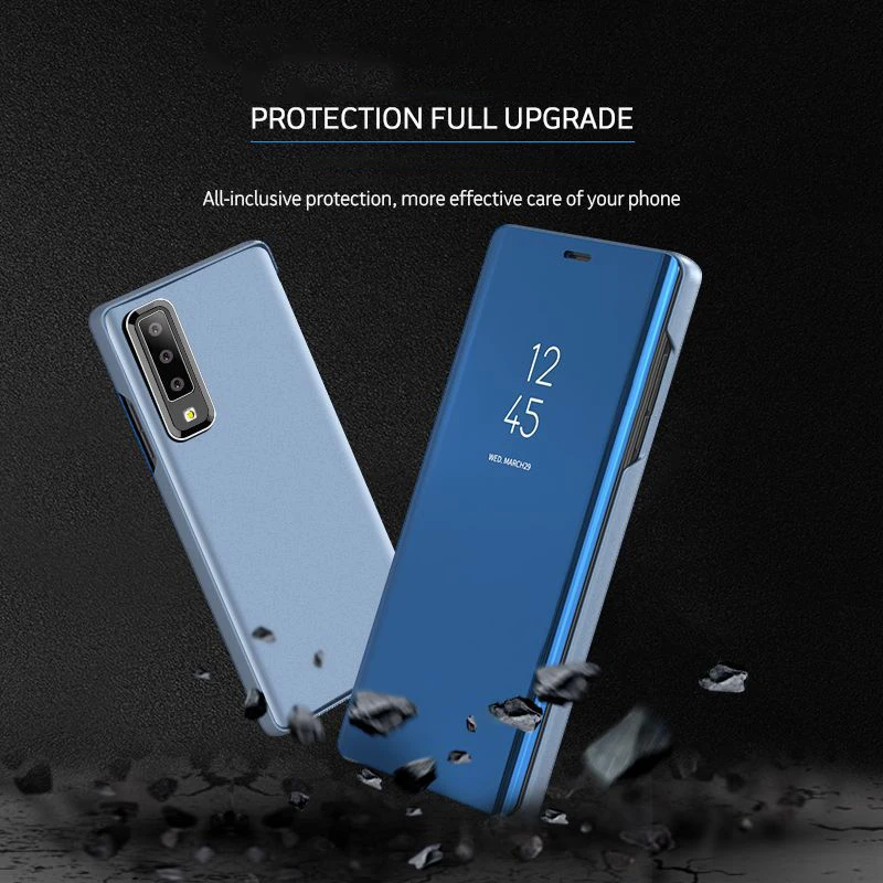 Умный зеркальный флип-чехол для samsung Galaxy A50 A70 A40 A30 A20E A20 A10 M30 M20 M10 чехол Магнитный кожаный PU задний Чехол Для Телефона