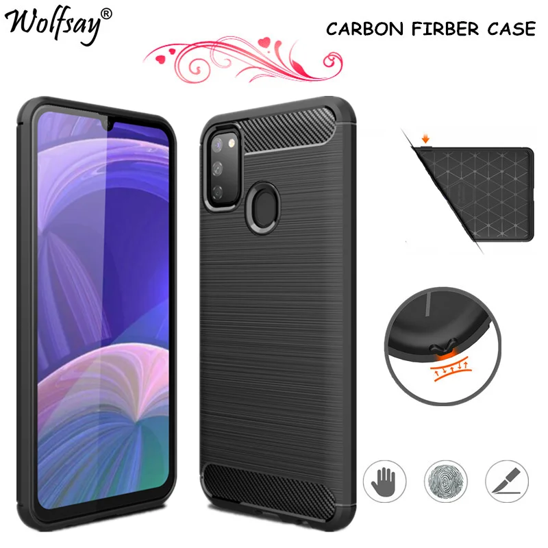 

Carbon Fiber Cover For Samsung Galaxy M30S Case Rubber Bumper Silicone Shockproof Cover For Galaxy M30S Case For Samsung M30S
