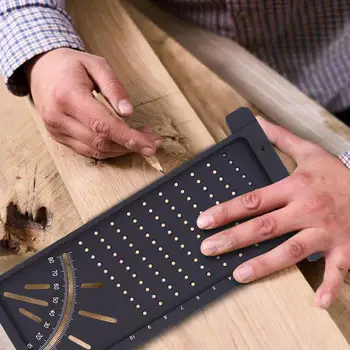 

Aluminum Alloy Woodworking Scribe 100mm T-Type Ruler Hole Scribing Mark Line Gauge Cross-out Rulers Carpenter Tool Accessories