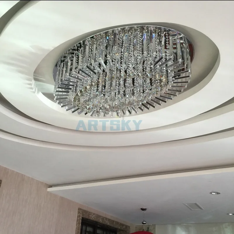 Led Овальный потолочный светильник хрустальный современный стиль для гостиной столовой освещения