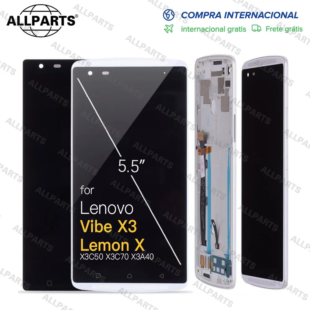 5.5'' Original Display For Lenovo Vibe X3 LCD Touch Screen Replacement Lemon X X3C50 X3C70 X3A40 | Мобильные телефоны и