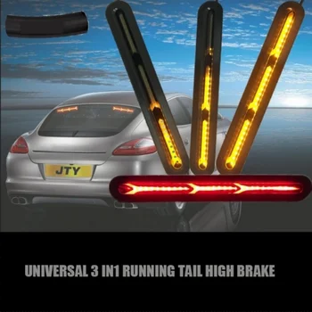 

2pcs 12V LED High Additional Stop Light Red Universal LED Car Third Brake Light With Running Yellow Turn Signal Tail Lamp