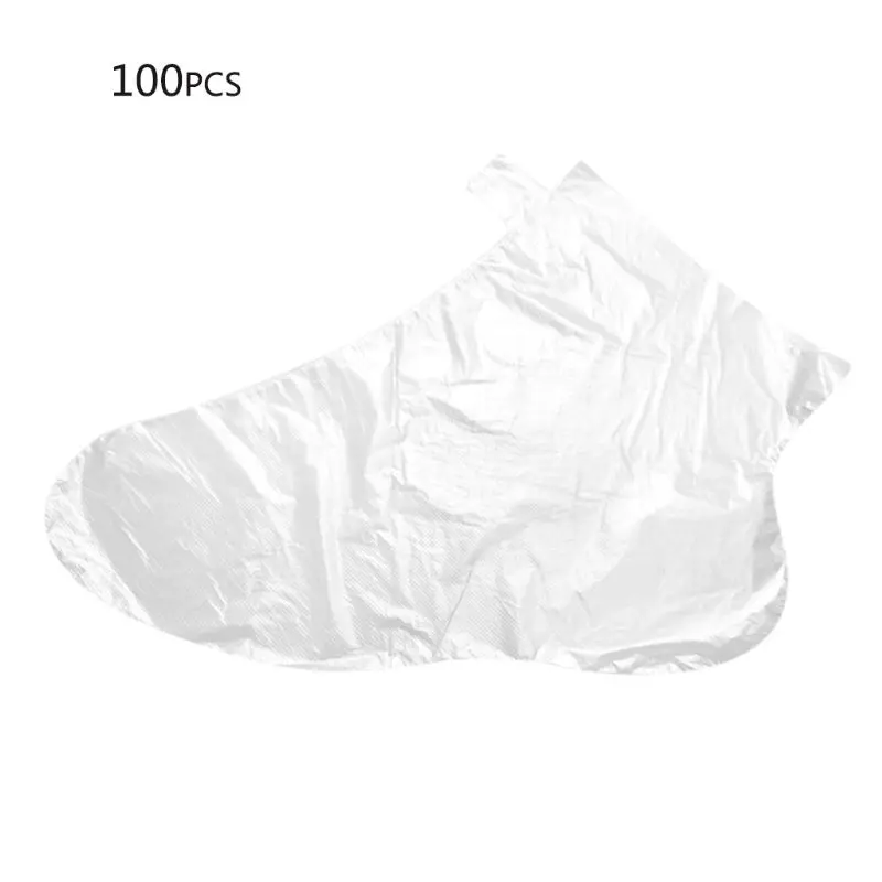 100pcs Disposable Pe Foot Bags Spa Pedicure Covers Paraffin Bath Liner