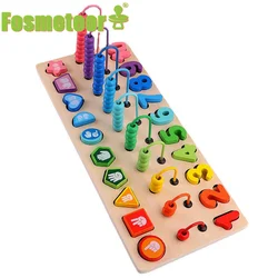 Fosmeteor juguete para niños, marco de cálculo de Ábaco de madera multifuncional, emparejamiento en forma de número, juguetes educativos de educación temprana