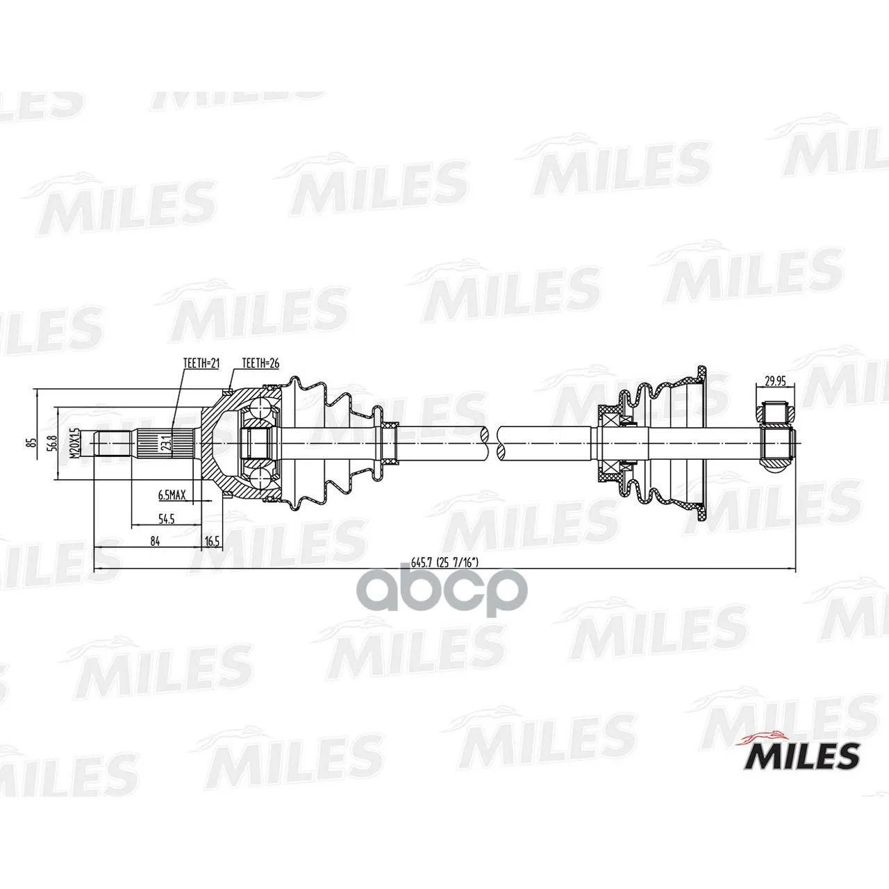 Привод В Сборе Renault Megane I 1.4-2.0 96-03 Лев. Abs Jb1/3/Jc5 Miles Gc01115 Miles арт. GC01115