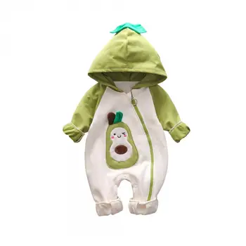 

Baby jumpsuit baby Winter models cute robe newborn super cute outing clothes hooded crawler