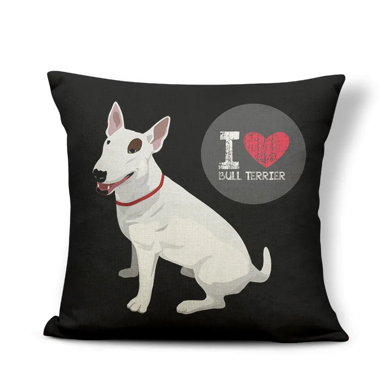 

Lovely Bull Terrier Beagle Cushion Covers Boston Terrier Boxer Dog Pillow Cases Bulldog Cat Chihuahua Doberman Home Decor 43 cm