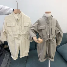 MILANCEL/комбинезоны для мальчиков; крутой костюм для девочек; весенние детские комбинезоны; Корейская одежда для мальчиков