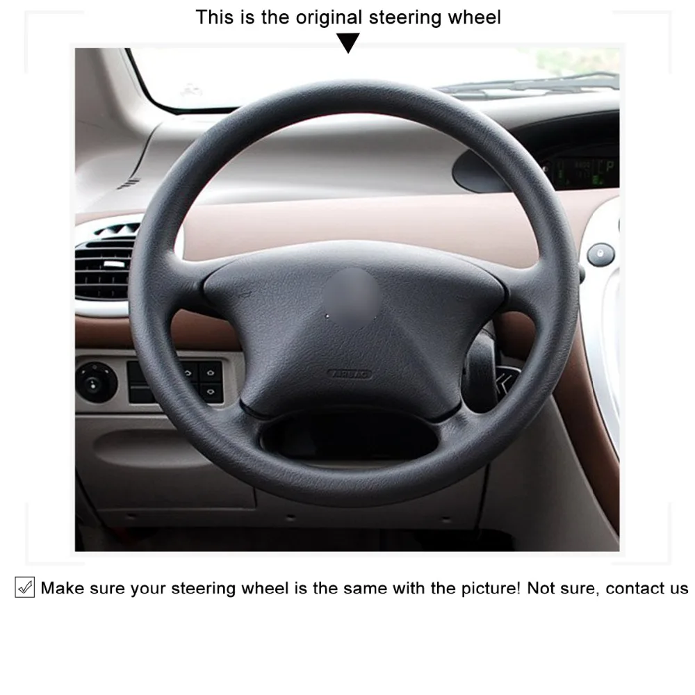 Искусственная кожа Чехол рулевого колеса автомобиля для Citroen Xsara 2002-2006 Xsara Picasso 2003-2010 Berlingo 2003-2008 Partner