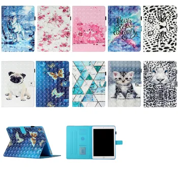 

3D Flower butterfly Marble Case For Ipad Air 2 9.7 inch 2014 Leather Auto Wake/Sleep Stand Flip Cover Tablet Cases Shockproof