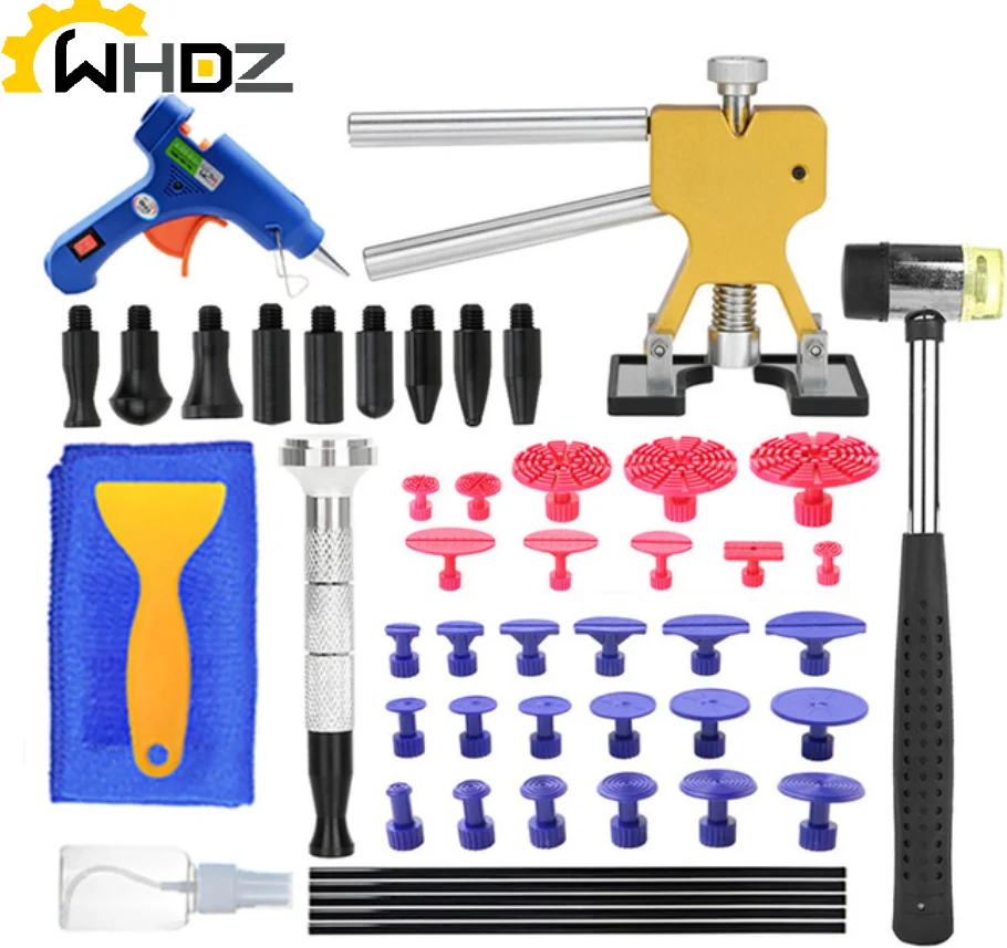 

Paintless Dent Repair Kit Car Dent Repair Kit Paintless Hail Dent Remover Slide Hammer Tabs Hand Set Repair Tools