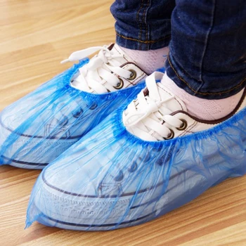 

100Pcs Plastic Waterproof Disposable Shoe Covers Rainy Day Shoe Boot Covers Carpet Protectors Clean Elastic Homes Overshoes