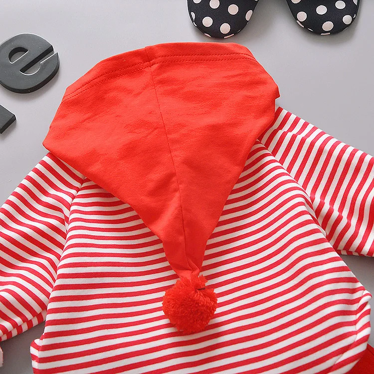 VIMIKID Одежда для малышей комплект осень г. футболка с длинными шляпа с рукавами, воротником и карманами Милая детская одежда свитер+ полосатые штаны 2 шт