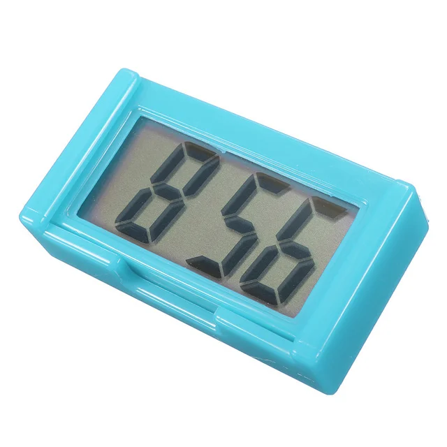1pc Mini Car Clock Auto Truck Dashboard Time Convenient Durable Self-Adhesive Bracket Vehicle Electronic Digital Clock For Car Blue