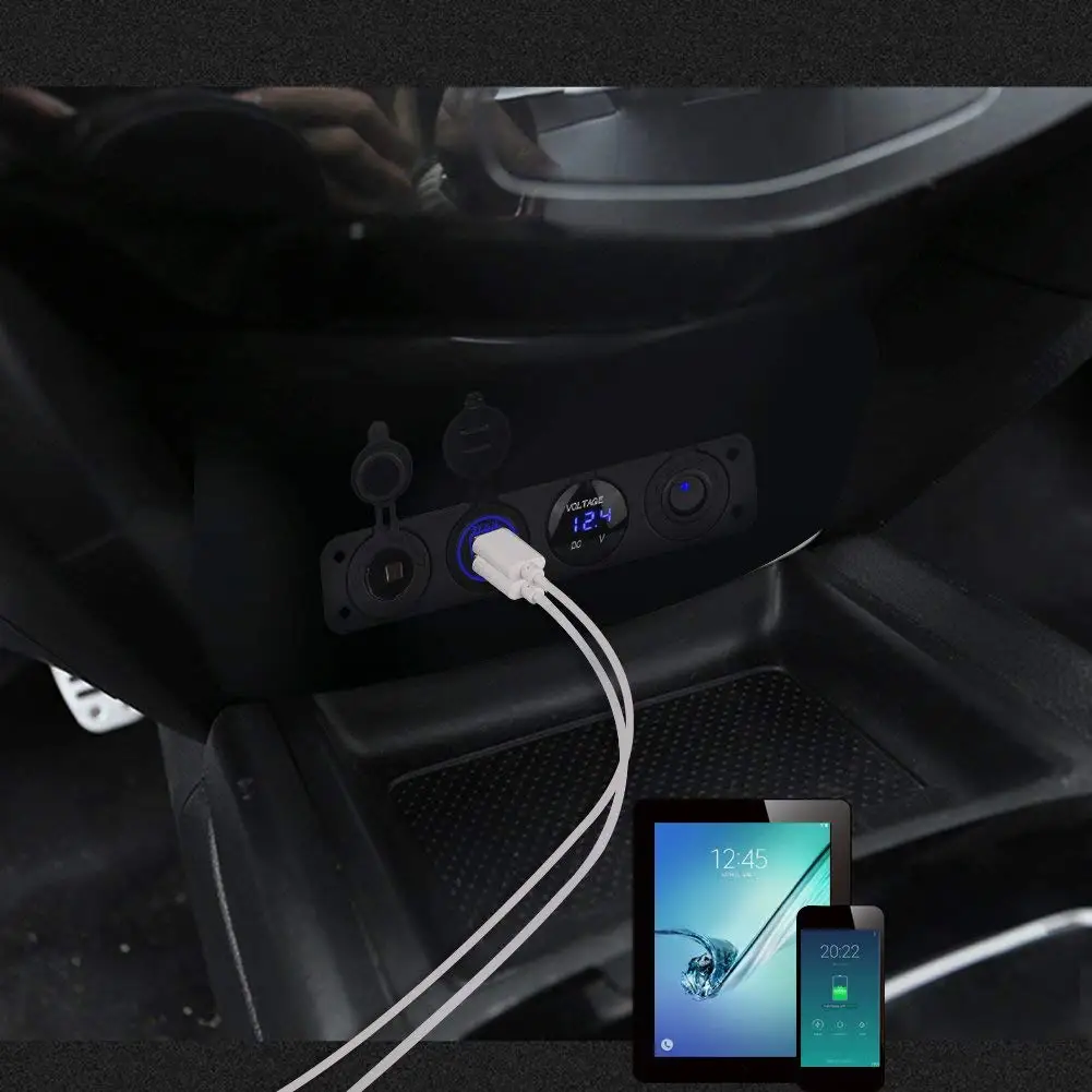 DIY 4 в 1 панель 4.2A Dual Usb зарядное устройство прикуриватель вольтметр 60 см кабель для автомобиля лодки прицепа транспортных средств грузовика яхты