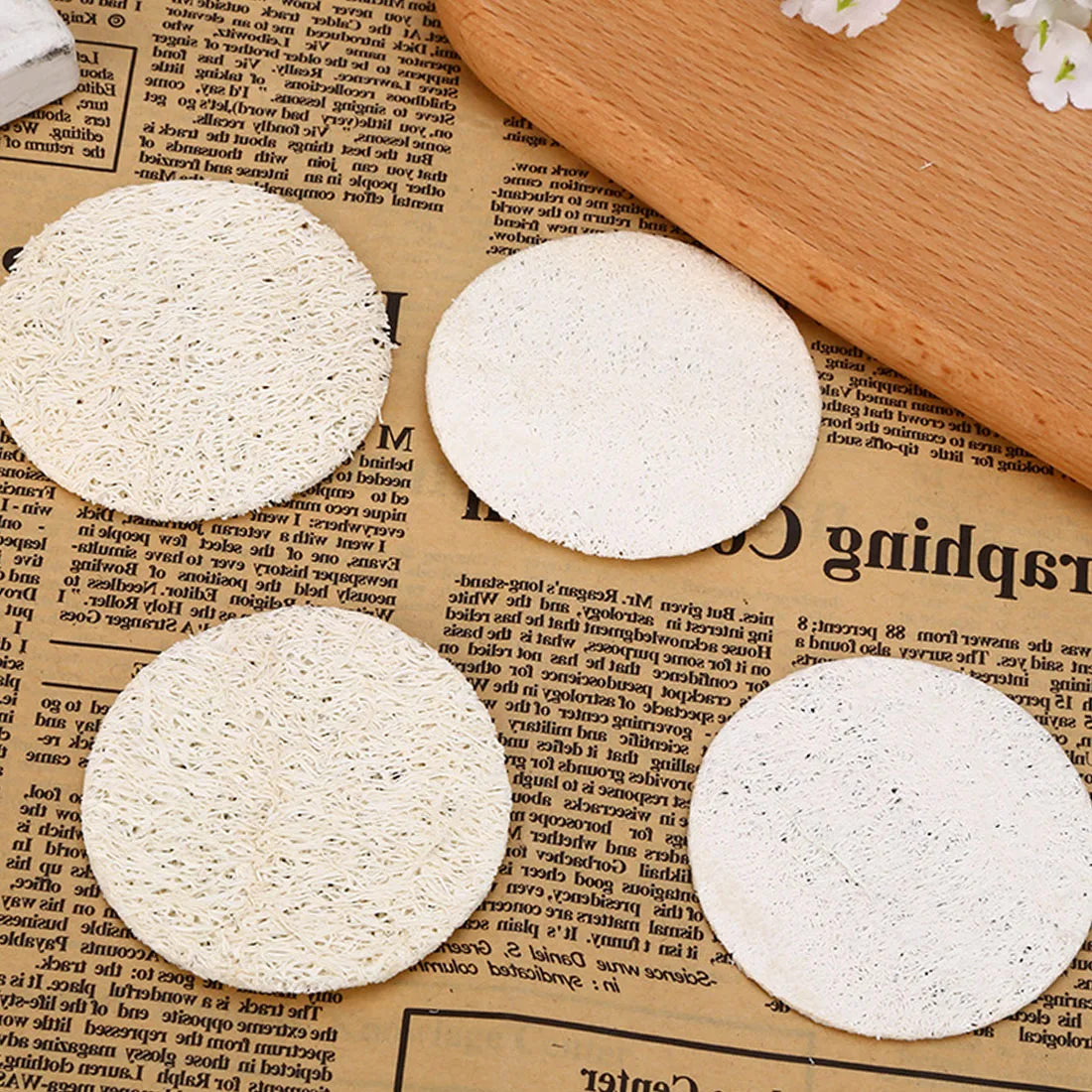10pcs Bath Glove Oval Bath Towel Natural Loofah Sponge Bath Rub Exfoliate Cleaning Supplies Exfoliator