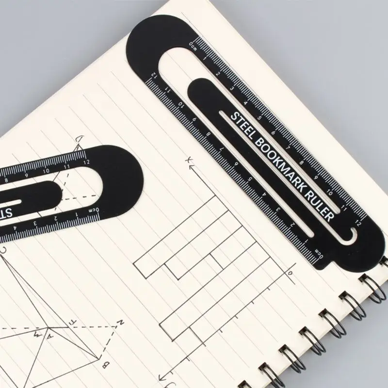 12 см Скрепка Закладка линейка металл черный белый маркеры рисунок измерительная