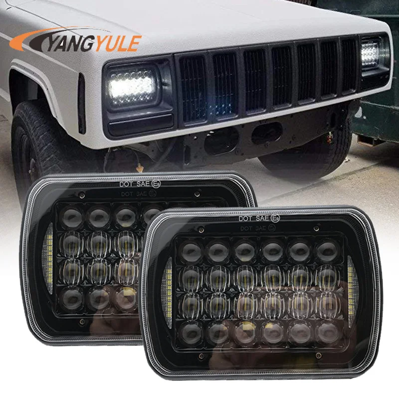 DOT утвержден 5 &quotх 7&quot 6x7 &quotчерный проектор светодиодный фар для Jeep Cherokee XJ H6054 H5054 с