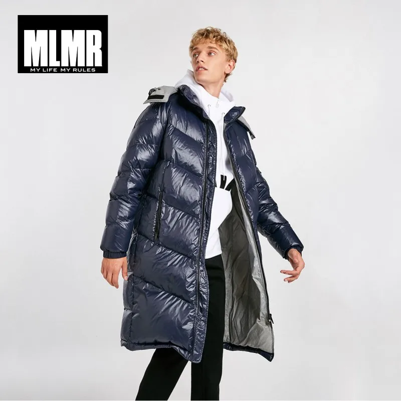 MLMR мужской зимний длинный пуховик с капюшоном парка пальто jackjones новая мужская
