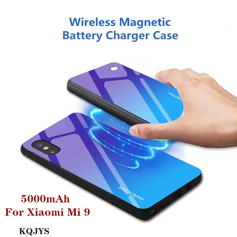 Беспроводное магнитное зарядное устройство KQJYS 5000 мАч чехол для Xiaomi Mi 9